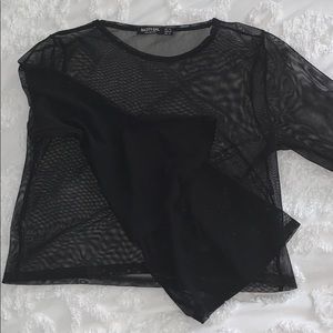 Nastygal flare sleeve mesh top